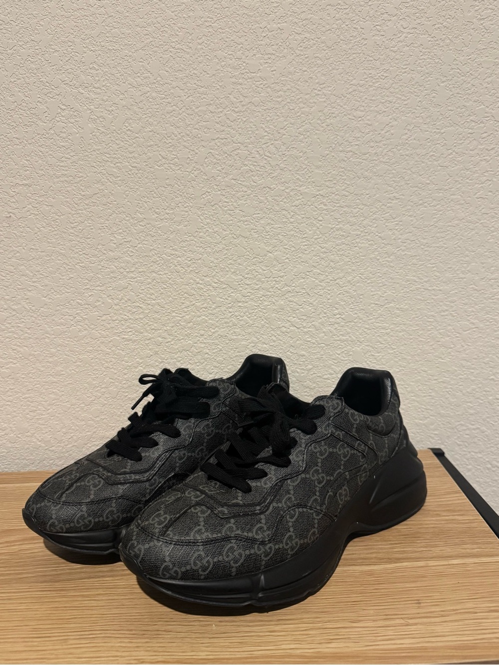 Black Gucci Rython Sneakers - Picture 3 of 4